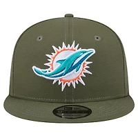 Casquette snapback Main 9FIFTY des Dolphins de Miami de New Era pour homme, olive