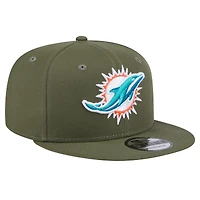 Casquette snapback Main 9FIFTY des Dolphins de Miami de New Era pour homme, olive
