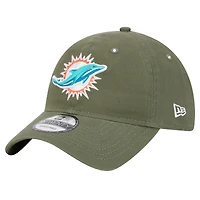 Casquette ajustable Main 9TWENTY pour homme New Era Olive Miami Dolphins