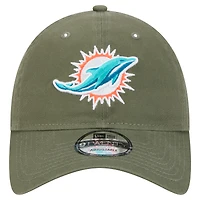Casquette ajustable Main 9TWENTY pour homme New Era Olive Miami Dolphins