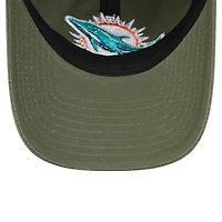 Casquette ajustable Main 9TWENTY pour homme New Era Olive Miami Dolphins