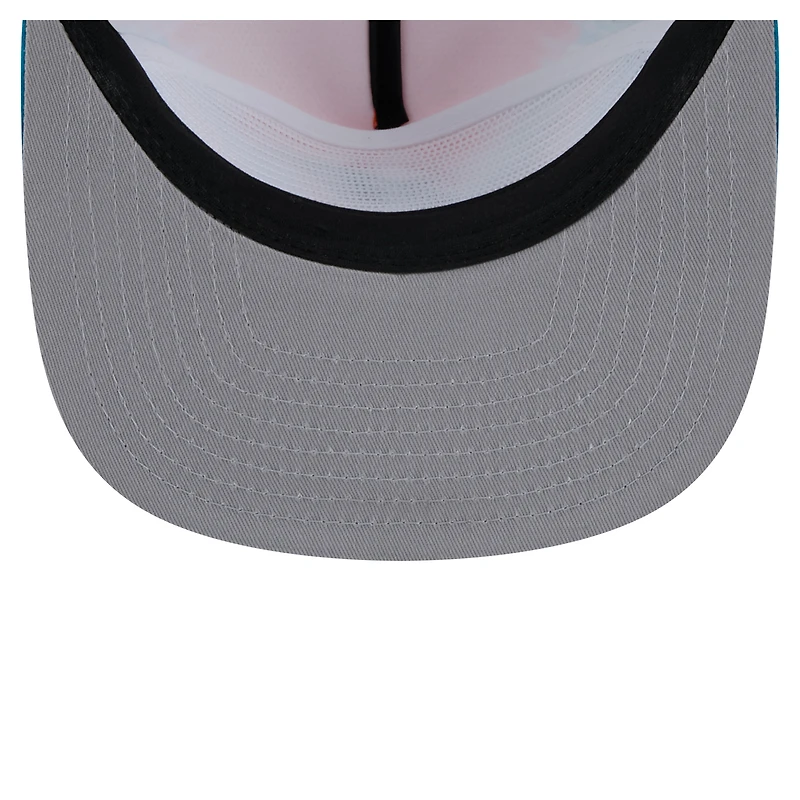 Casquette de golf à visière rabattable orange/aqua Miami Dolphins de New Era pour homme