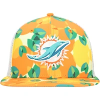 Casquette snapback orange Miami Dolphins Citrus 9FIFTY Trucker de New Era pour homme