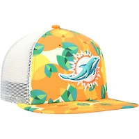 Casquette snapback orange Miami Dolphins Citrus 9FIFTY Trucker de New Era pour homme