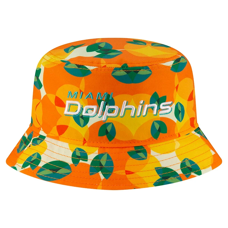 Chapeau bob orange Miami Dolphins Citrus de New Era pour homme