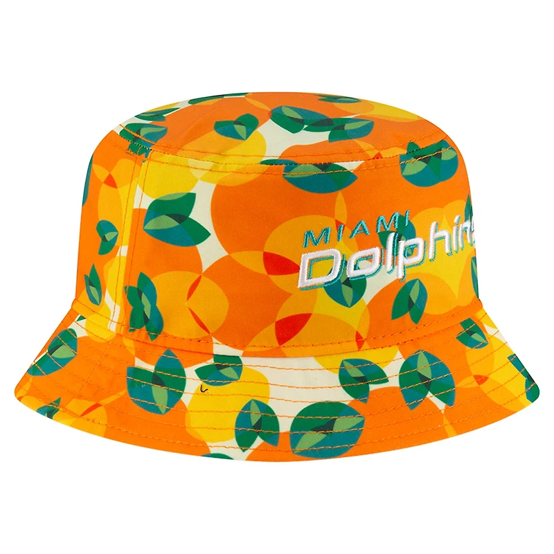 Chapeau bob orange Miami Dolphins Citrus de New Era pour homme