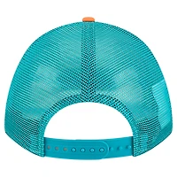 Men's New Era  Orange Miami Dolphins  Linear A-Frame 9FORTY Adjustable Hat