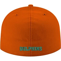 Casquette ajustée New Era Miami Dolphins Omaha Throwback 59FIFTY orange pour homme