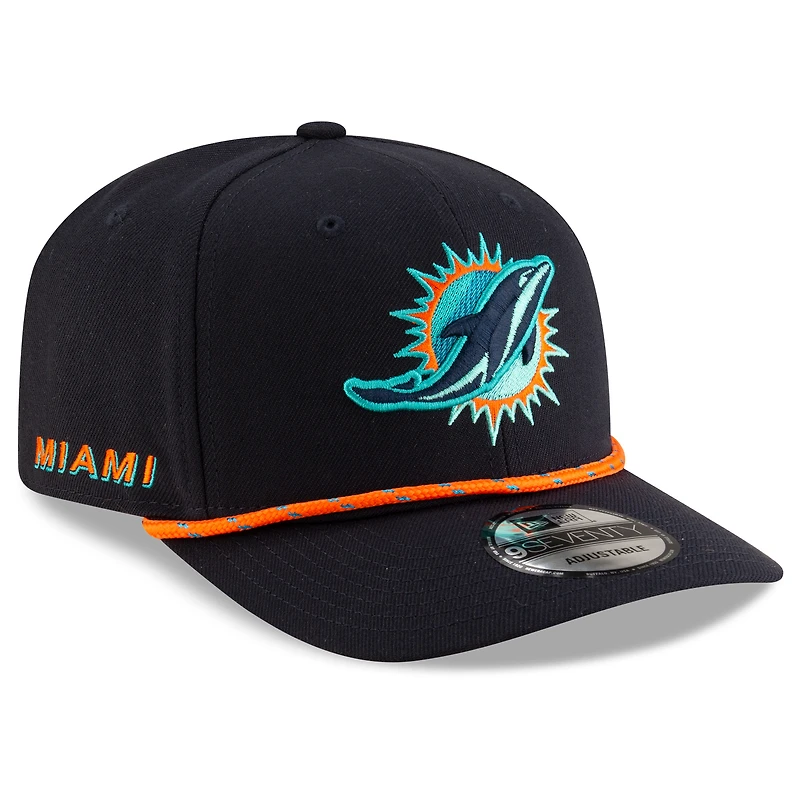 Men's New Era  Pitch Blue Miami Dolphins 2025 Rivalries Collection Sideline 9SEVENTY Adjustable Hat