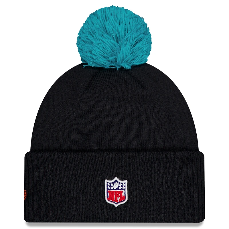 Bonnet à revers et pompon pour homme New Era Pitch Blue Miami Dolphins 2025 Rivalries Collection