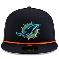 Men's New Era  Pitch Blue Miami Dolphins 2025 Rivalries Collection Sideline Rope 59FIFTY Fitted Hat