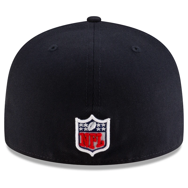 Men's New Era Pitch Blue Miami Dolphins 2025 Rivalries Collection Sideline Rope 59FIFTY Fitted Hat