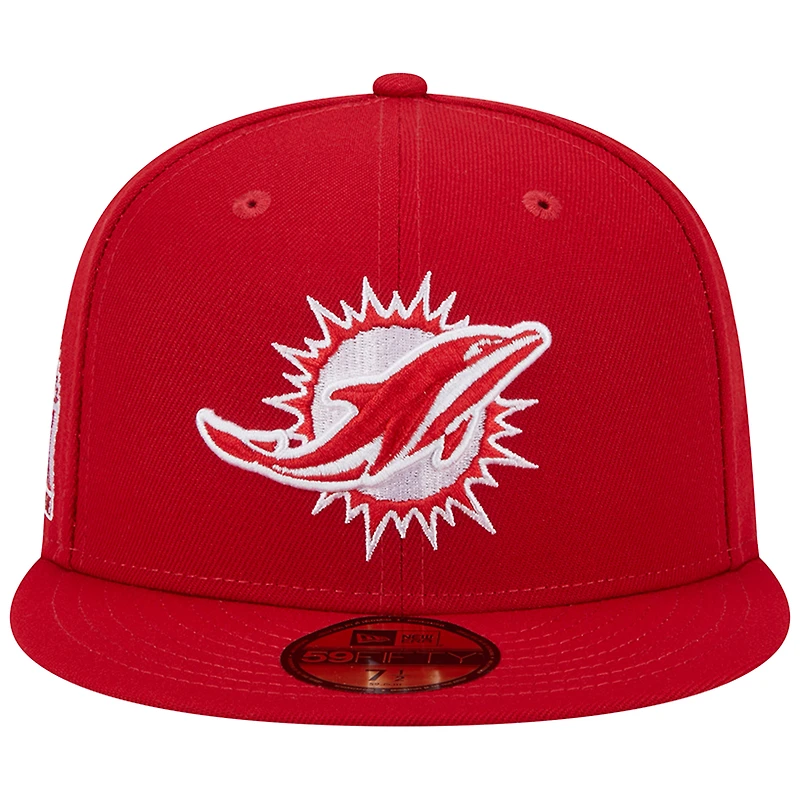 Casquette ajustée New Era Scarlet Miami Dolphins 1993 Hawaii Pro Bowl Main Patch 59FIFTY pour homme