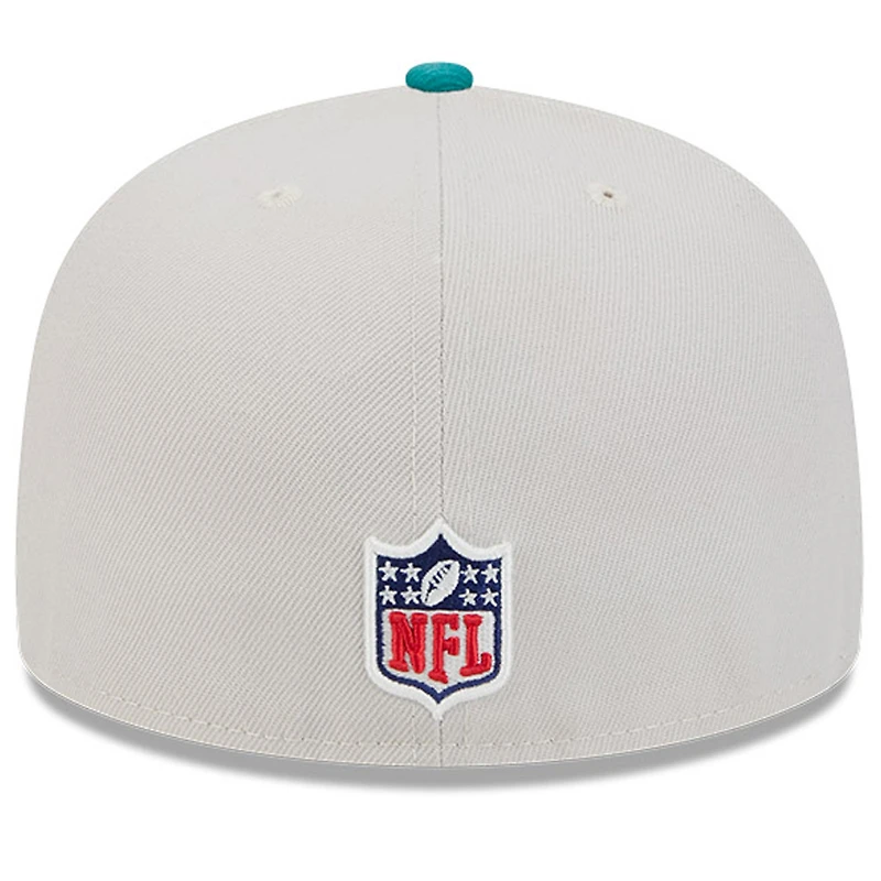 Men's New Era Stone/Aqua Miami Dolphins 2024 Sideline Historic 59FIFTY Fitted Hat