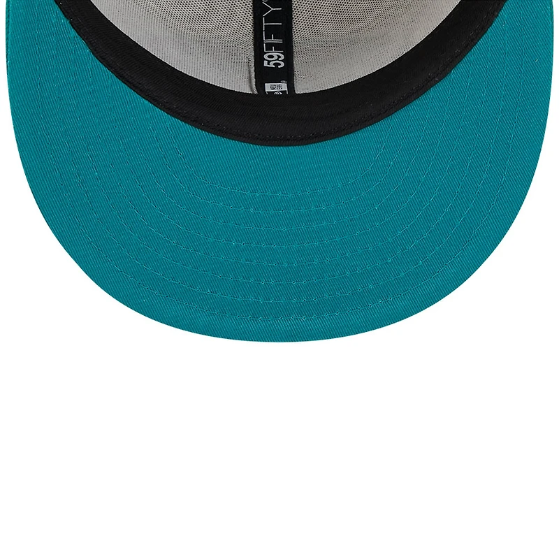 Men's New Era Stone/Aqua Miami Dolphins 2024 Sideline Historic 59FIFTY Fitted Hat