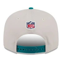 Casquette Snapback 9FIFTY Sideline Historic 2024 pour homme New Era Stone/Aqua Miami Dolphins