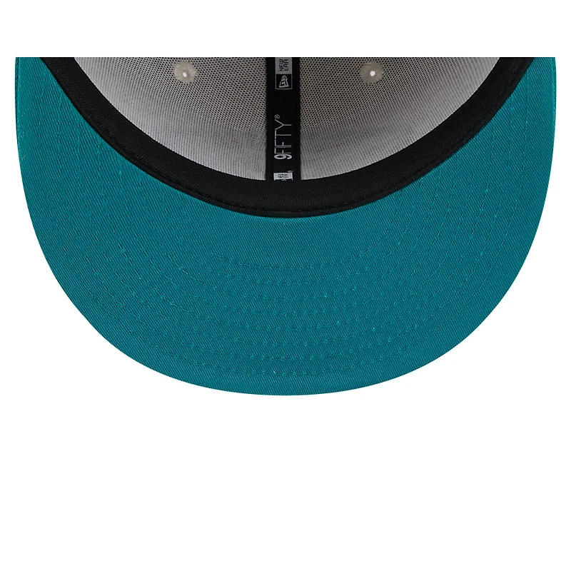 Casquette Snapback 9FIFTY Sideline Historic 2024 pour homme New Era Stone/Aqua Miami Dolphins