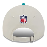 Casquette réglable New Era Stone/Aqua Miami Dolphins 2024 Sideline Historic 9TWENTY pour hommes
