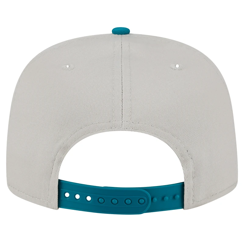 Casquette de golf athlétique à visière snapback pour homme Miami Dolphins de New Era Stone/Aqua