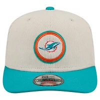 Men's New Era  Stone Miami Dolphins  Loyal Corduroy 9SEVENTY Adjustable Hat