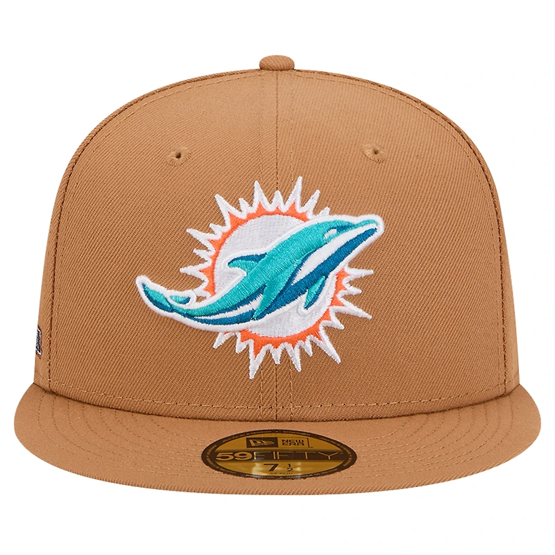 Casquette ajustée 59FIFTY New Era pour hommes des Miami Dolphins Color Pack avec patch latéral