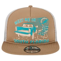 Men's New Era Tan Miami Dolphins Meet Me 9FIFTY Snapback Hat