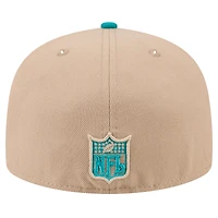 Men's New Era Tan Miami Dolphins  Throwback Logo Main 59FIFTY Fitted Hat