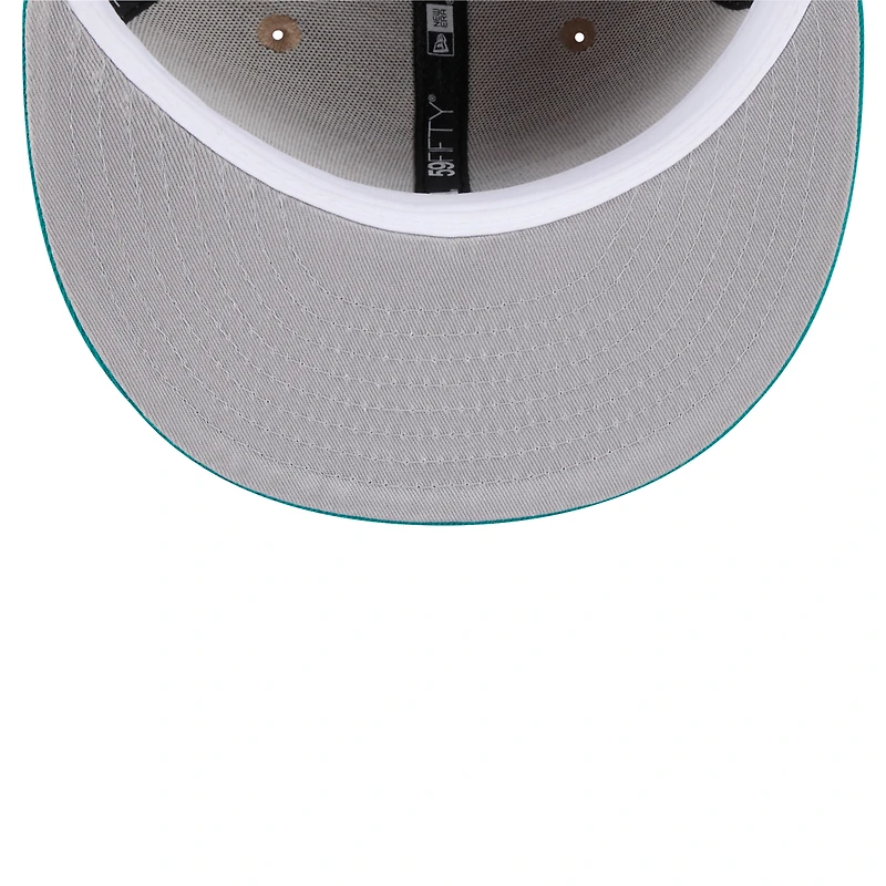 Men's New Era Tan Miami Dolphins  Throwback Logo Main 59FIFTY Fitted Hat