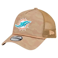 Casquette ajustable 9FORTY pour homme New Era, motif camouflage blé, Miami Dolphins, couleur tan