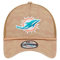 Casquette ajustable 9FORTY pour homme New Era, motif camouflage blé, Miami Dolphins, couleur tan