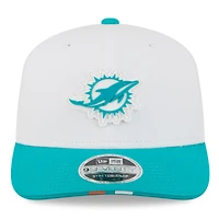 Men's New Era  White/Aqua Miami Dolphins 2025 NFL Training Camp 9SEVENTY Adjustable Hat