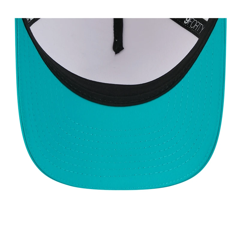 Men's New Era  White/Aqua Miami Dolphins 2025 NFL Training Camp A-Frame 9FORTY Adjustable Hat