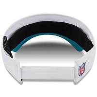 Visière ajustable New Era blanche/aqua pour homme, camp d'entraînement NFL 2025 des Dolphins de Miami