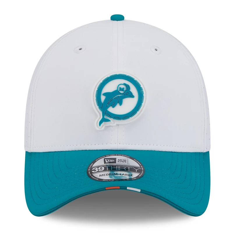 Casquette New Era 39THIRTY Flex blanche/aqua pour homme