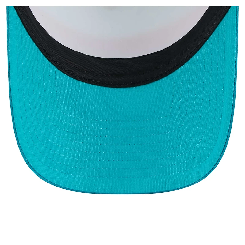 Casquette ajustable à blocs de couleurs Miami Dolphins 9FORTY A-Frame Trucker blanche/aqua New Era pour homme