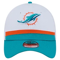 Casquette New Era 39THIRTY Flex blanche/aqua pour homme des Miami Dolphins Dashmark Rays