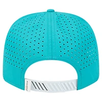 Casquette ajustable New Era 9SEVENTY blanche/aqua pour homme, Miami Dolphins Established Patch