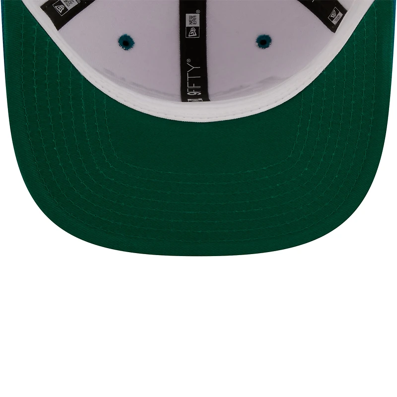Men's New Era White/Aqua Miami Dolphins Sparky Original 9FIFTY Snapback Hat