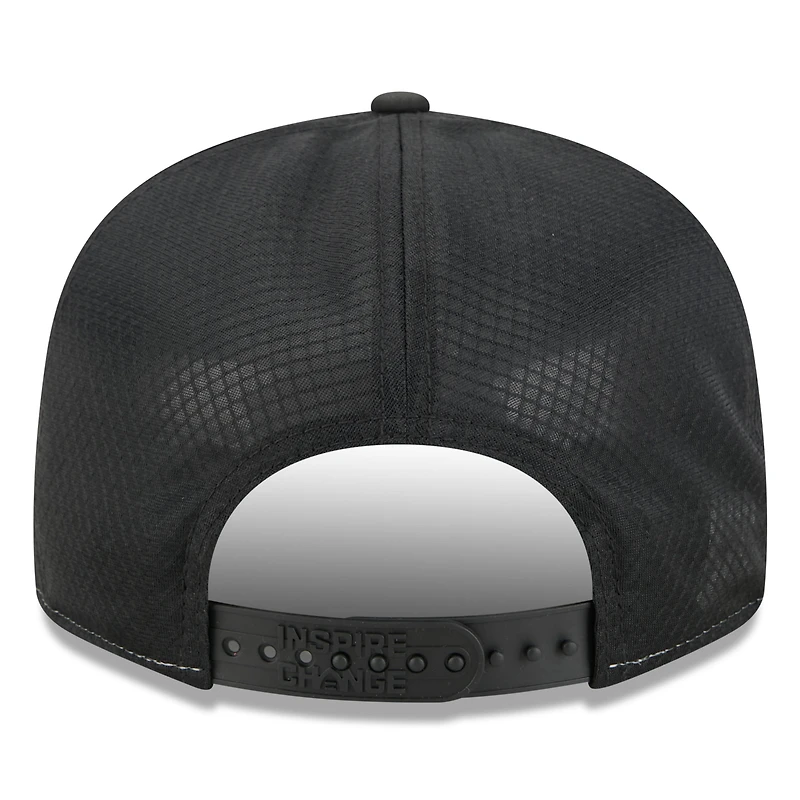 Men's New Era White/Black Miami Dolphins 2025 Inspire Change Split Panel 9FIFTY Snapback Hat