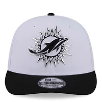 Casquette snapback New Era blanche et noire Miami Dolphins 2026 NFL Draft 9FIFTY pré-courbée pour homme