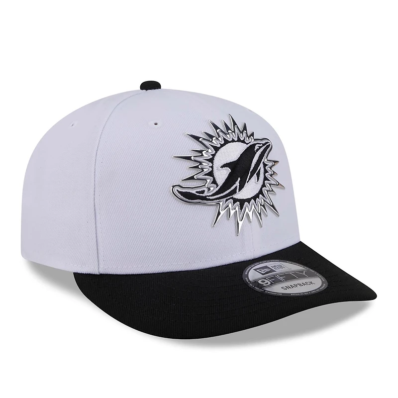 Men's New Era  White/Black Miami Dolphins 2026 NFL Draft Pre-Curved 9FIFTY Snapback Hat