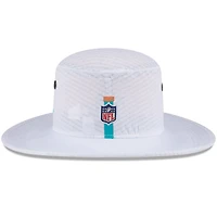 Chapeau bob Panama New Era pour hommes, blanc, Miami Dolphins 2024 NFL Training Camp