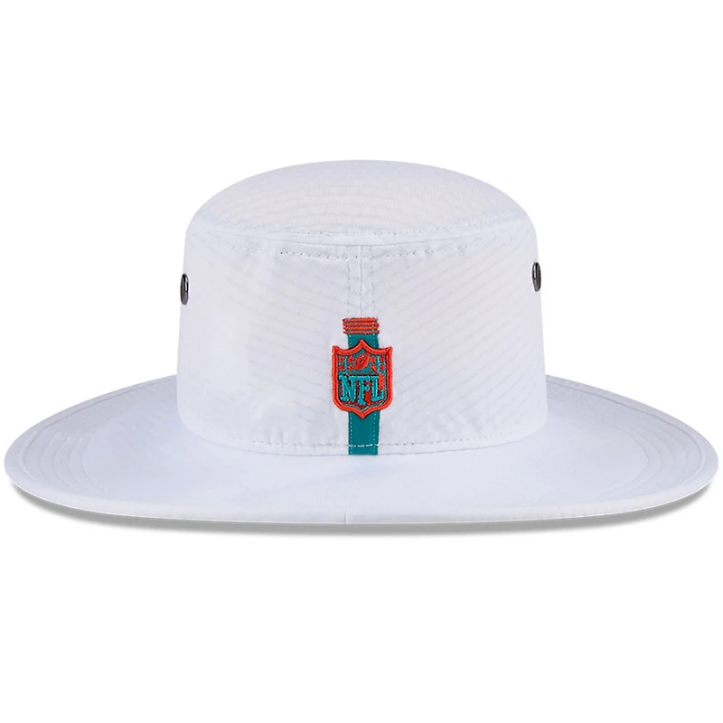 Men's New Era White Miami Dolphins 2024 NFL Training Camp Panama Bucket Hat