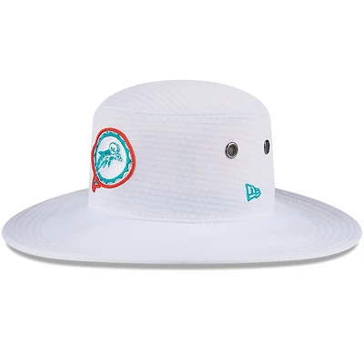 Men's New Era White Miami Dolphins 2024 NFL Training Camp Panama Bucket Hat