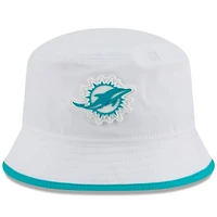 Men's New Era  White Miami Dolphins 2025 NFL Training Camp Stretch Bucket Hat