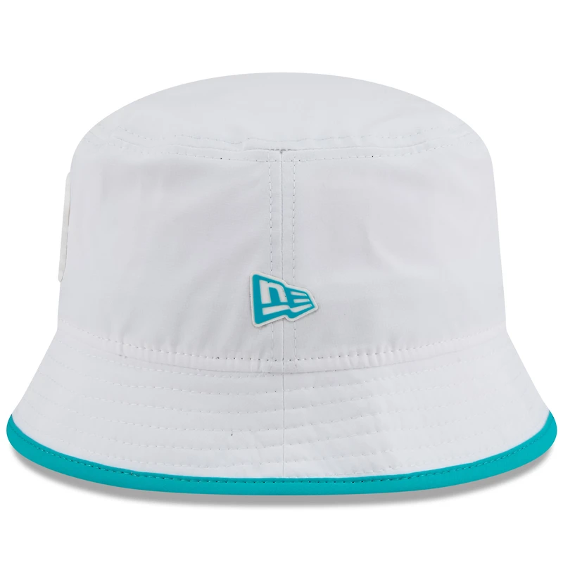 Men's New Era  White Miami Dolphins 2025 NFL Training Camp Stretch Bucket Hat