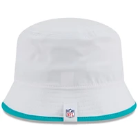 Men's New Era  White Miami Dolphins 2025 NFL Training Camp Stretch Bucket Hat