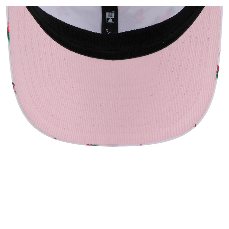 Men's New Era White Miami Dolphins Adventure Flamingo Pattern 9SEVENTY Stretch-Snap Hat