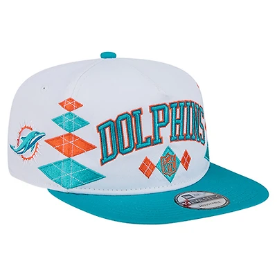 Men's New Era  White Miami Dolphins Argyle 19TWENTY Adjustable Hat