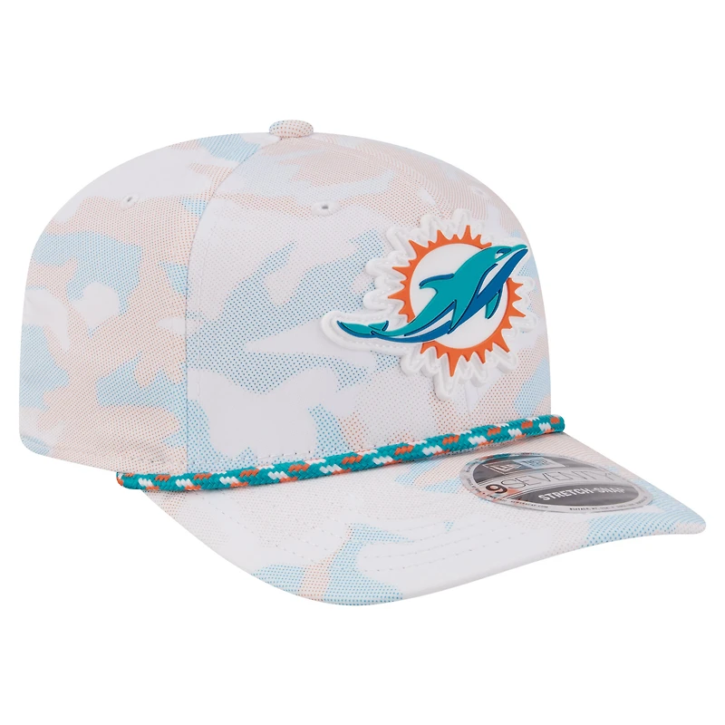 Men's New Era White Miami Dolphins Camo Rope 9SEVENTY Adjustable Hat